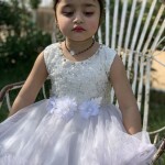 White & Purple Umbrella Frock