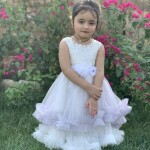 White & Purple Umbrella Frock