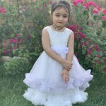 White & Purple Umbrella Frock