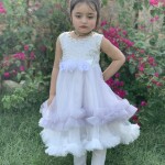 White & Purple Umbrella Frock